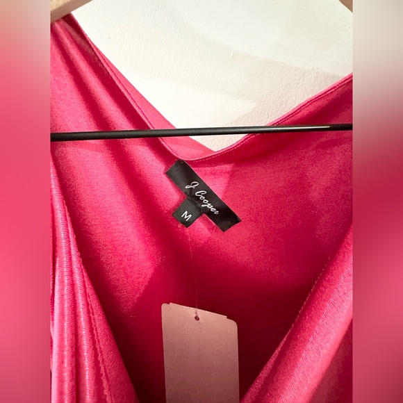 NWT J Cooper Drape Neck Ruched Blouse Pink Size Medium - Picture 5 of 6